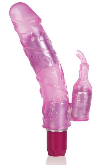 Розовый гнущийся вибромассажер Bendies Bubbly - 24 см. - фото, цены