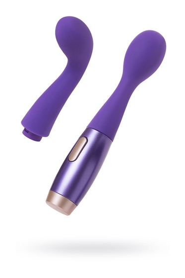 Фиолетовый вибратор Le Stelle Perks Series Ex-1 с 2 сменными насадками - фото, цены