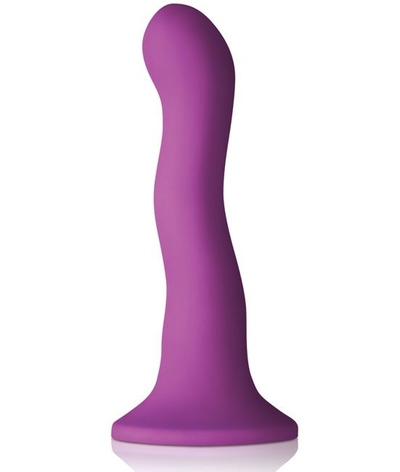 Фиолетовый изогнутый фаллоимитатор Colours Wave 6 Dildo - 19 см. - фото, цены