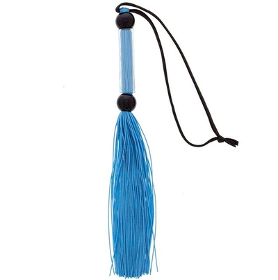 Голубая мини-плеть из силикона и акрила Silicone Flogger Whip - 25,6 см. - фото, цены