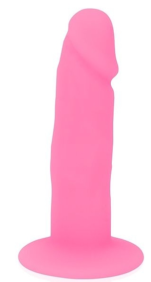 Розовый фаллоимитатор с ограничительным основанием - 10 см. - фото, цены