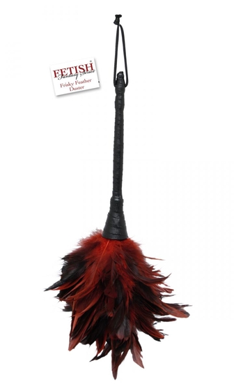 Кисточка с красно-чёрными пёрышками Frisky Feather Duster - 36 см. - фото, цены