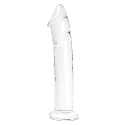 Большой стеклянный стимулятор 12’’ Glass Dildo With Veins Flat Base - 28 см. - фото, цены