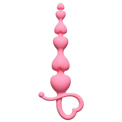Розовая анальная цепочка Begginers Beads - 18 см. - фото, цены