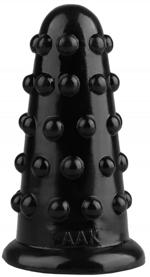Черная анальная втулка с шипиками - 15,5 см. - фото, цены