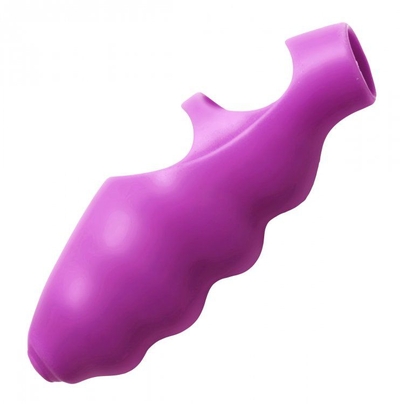 Фиолетовая насадка на палец Finger Bang-her Vibe с вибрацией - фото, цены