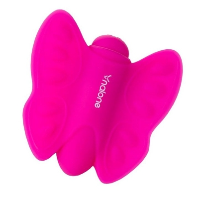 Розовый клиторальный стимулятор-бабочка Madam - фото, цены