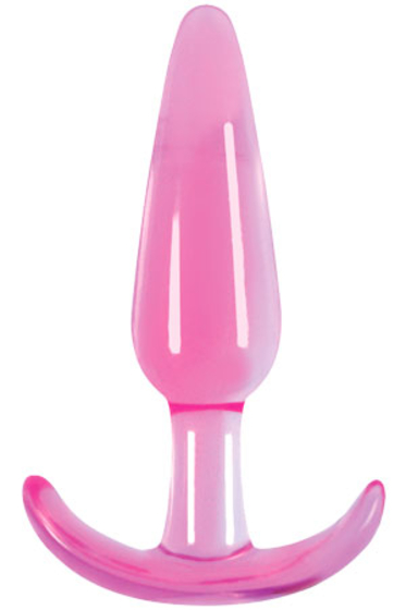 Гладкая розовая анальная пробка Jelly Rancher T-Plug Smooth - 10,9 см. - фото, цены
