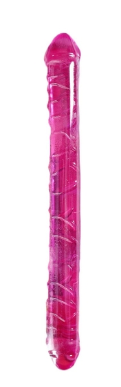 Розовый двухсторонний фалоимитатор - 30 см. - фото, цены