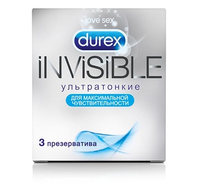 Ультратонкие презервативы Durex Invisible - 3 шт. - фото, цены
