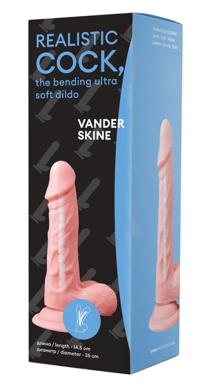 Телесный фаллоимитатор Vander Realistic Cock Bending Ultra Soft Dildo 6.5 - 14,5 см. - фото, цены