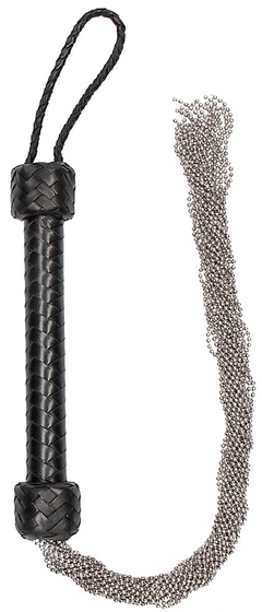 Черная многохвостая металлическая плеть Silver Ball Chain Flogger - 76 см. - фото, цены