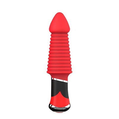 Красный ребристый анальный вибратор Bootyful Ridged Vibe - фото, цены