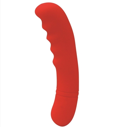 Красный вибратор Rhea для стимуляции G-точки - 18 см. - фото, цены