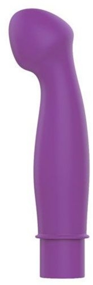 Фиолетовый вибромассажер с изогнутой круглой головкой - 11,5 см. - фото, цены