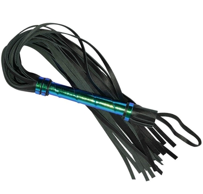 Черная плеть с голографической ручкой - 63 см. - фото, цены