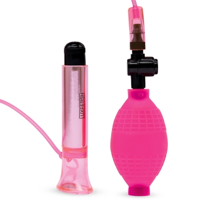 Розовый вакуумный стимулятор для клитора с вибрацией Vibrating Clitoral Pump with Quick Release - фото, цены