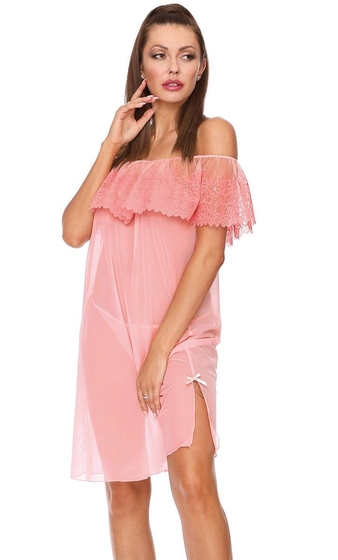Сорочка из вуали с широкой оборкой - фото, цены