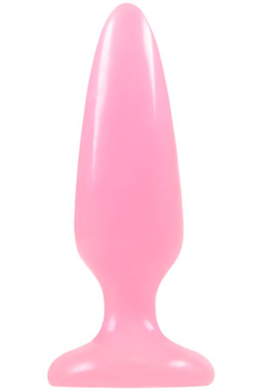 Розовая анальная пробка, светящаяся в темноте, Firefly Pleasure Plug - 10,1 см. - фото, цены