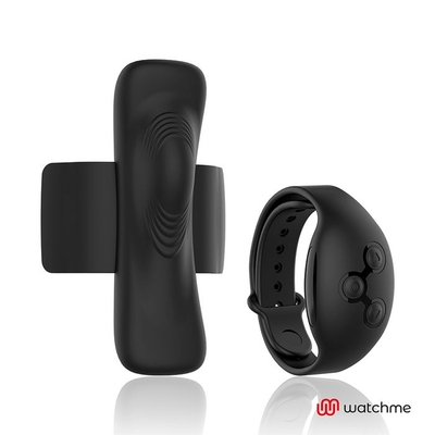Черная вибровкладка в трусики с пультом-часами Anne s Desire Vibro Panty Wireless Watchme - фото, цены