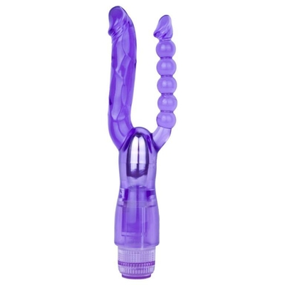 Фиолетовый анально-вагинальный вибратор Extreme Dual Vibrator - 25 см. - фото, цены