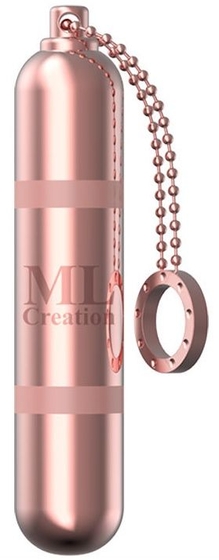 Розовый мини-вибратор на цепочке Glittering Bullet - 9 см. - фото, цены