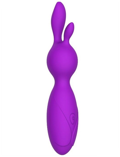 Фиолетовый мини-вибратор Emily с ушками - 16 см. - фото, цены