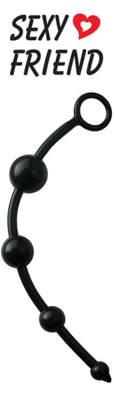 Черная анальная цепочка Anal Stimulator Mini с колечком - 23 см. - фото, цены