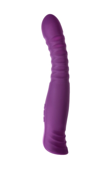 Фиолетовый гибкий вибратор Lupin с ребрышками - 22 см. - фото, цены