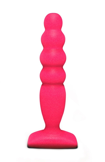 Розовый анальный стимулятор Large Bubble Plug - 14,5 см. - фото, цены