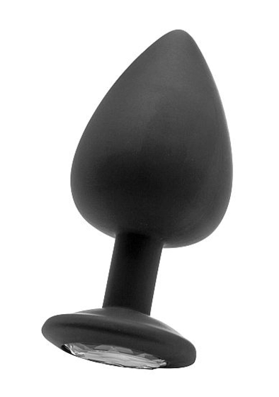 Чёрная анальная пробка Extra Large Diamond Butt Plug - 9,3 см. - фото, цены