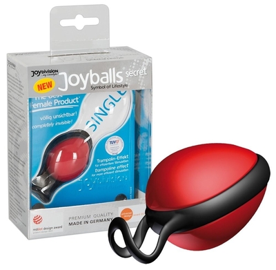 Красный вагинальный шарик со смещенным центром тяжести Joyballs Secret - фото, цены