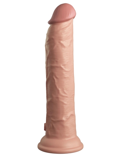 Телесный вибратор-реалистик на присоске 9’’ Vibrating Silicone Dual Density Cock - 24,8 см. - фото, цены