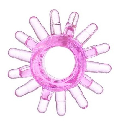 Розовое гелевое эрекционное кольцо с шипиками - фото, цены
