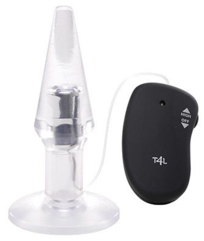 Прозрачная пробка с вибрацией Vibrating Plug Jammy Jelly Anal Point Of Pleasure Medium - 14,5 см. - фото, цены