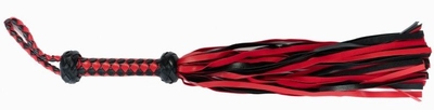 Красно-черная плеть с плетёной ромбической рукоятью - 50 см. - фото, цены