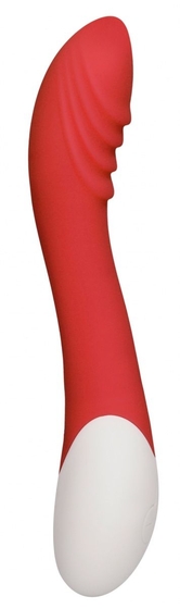 Красный вибратор Frenzy с функцией нагрева - 20,8 см. - фото, цены