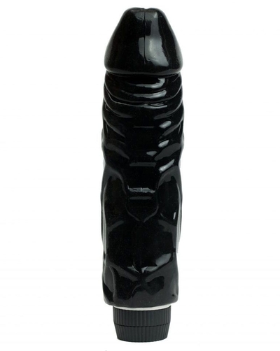 Черный вибратор-реалистик с венками - 22 см. - фото, цены