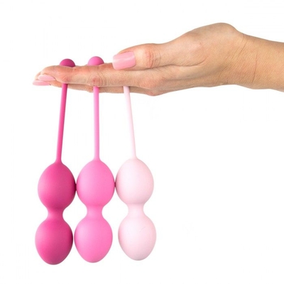 Набор из 3 розовых вагинальных шариков FemmeFit Advanced Pelvic Muscle Training Set - фото, цены