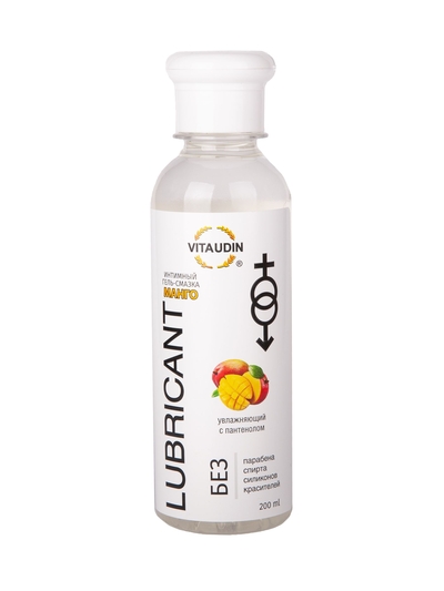 Интимный гель-смазка на водной основе Vita Udin с ароматом манго - 200 мл. - фото, цены