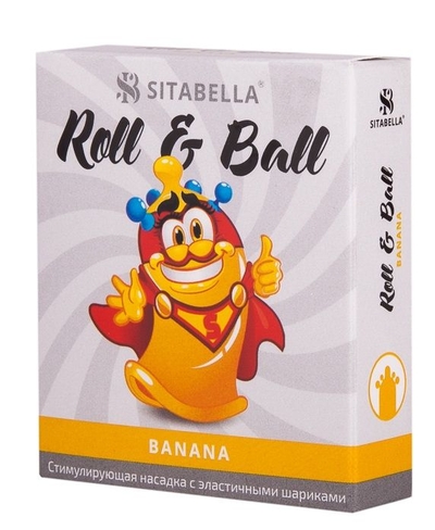Стимулирующий презерватив-насадка Roll Ball Banana - фото, цены