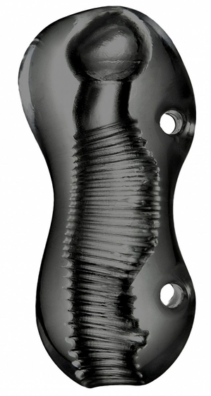 Черный рельефный мастурбатор N 69 Stroker - фото, цены