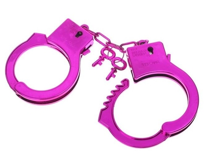 Ярко-розовые пластиковые наручники Блеск - фото, цены