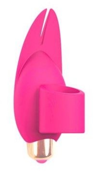 Розовый вибромассажер с петелькой под палец - 8 см. - фото, цены
