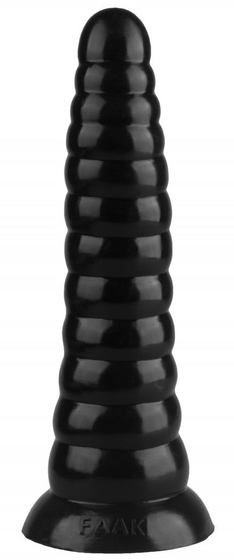 Черная коническая анальная втулка - 25 см. - фото, цены