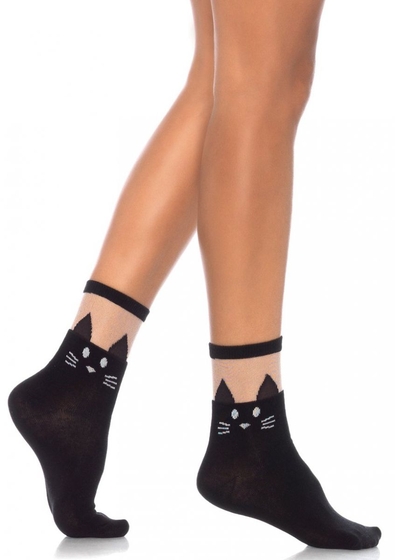 Носки с котиками Black Cat Opaque Anklet - фото, цены