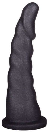Женский страпон с чёрной насадкой и вагинальной пробкой - 18,5 и 10,5 см. - фото, цены