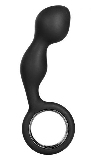 Черный анальный стимулятор Silicone Booty Exciter - 10,75 см. - фото, цены