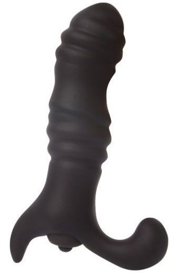 Черный анальный вибростимулятор Sex Expert - 10,5 см. - фото, цены