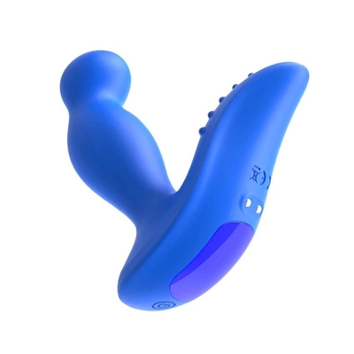 Синий вибромассажер простаты 3,5’’ Remote Control P-spot Massager - 12,5 см. - фото, цены